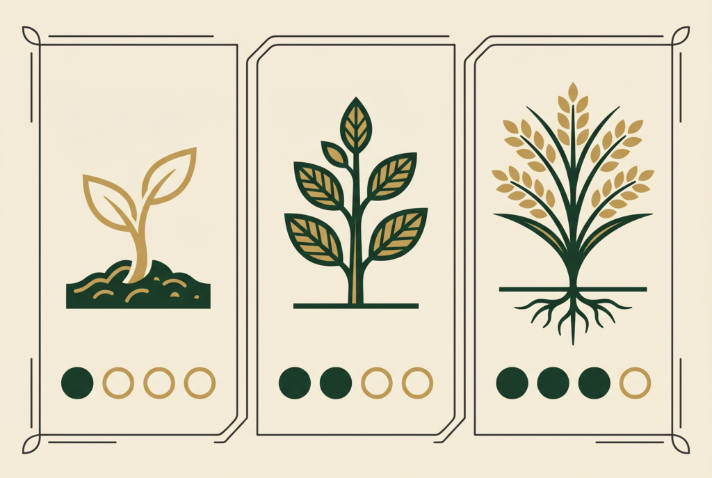 Label-free infographic illustrating a three-month golf progression roadmap.